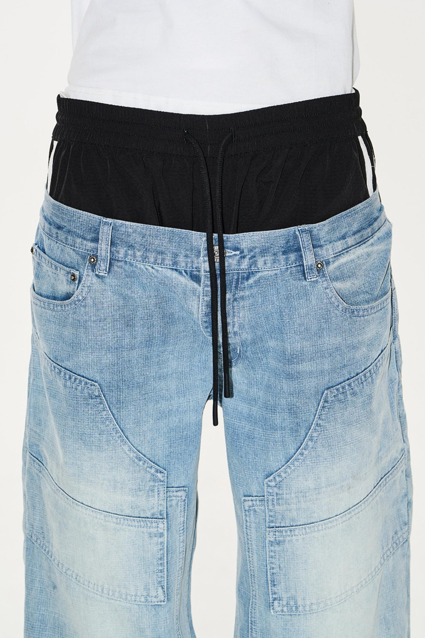 Double-Waist Denim Pants