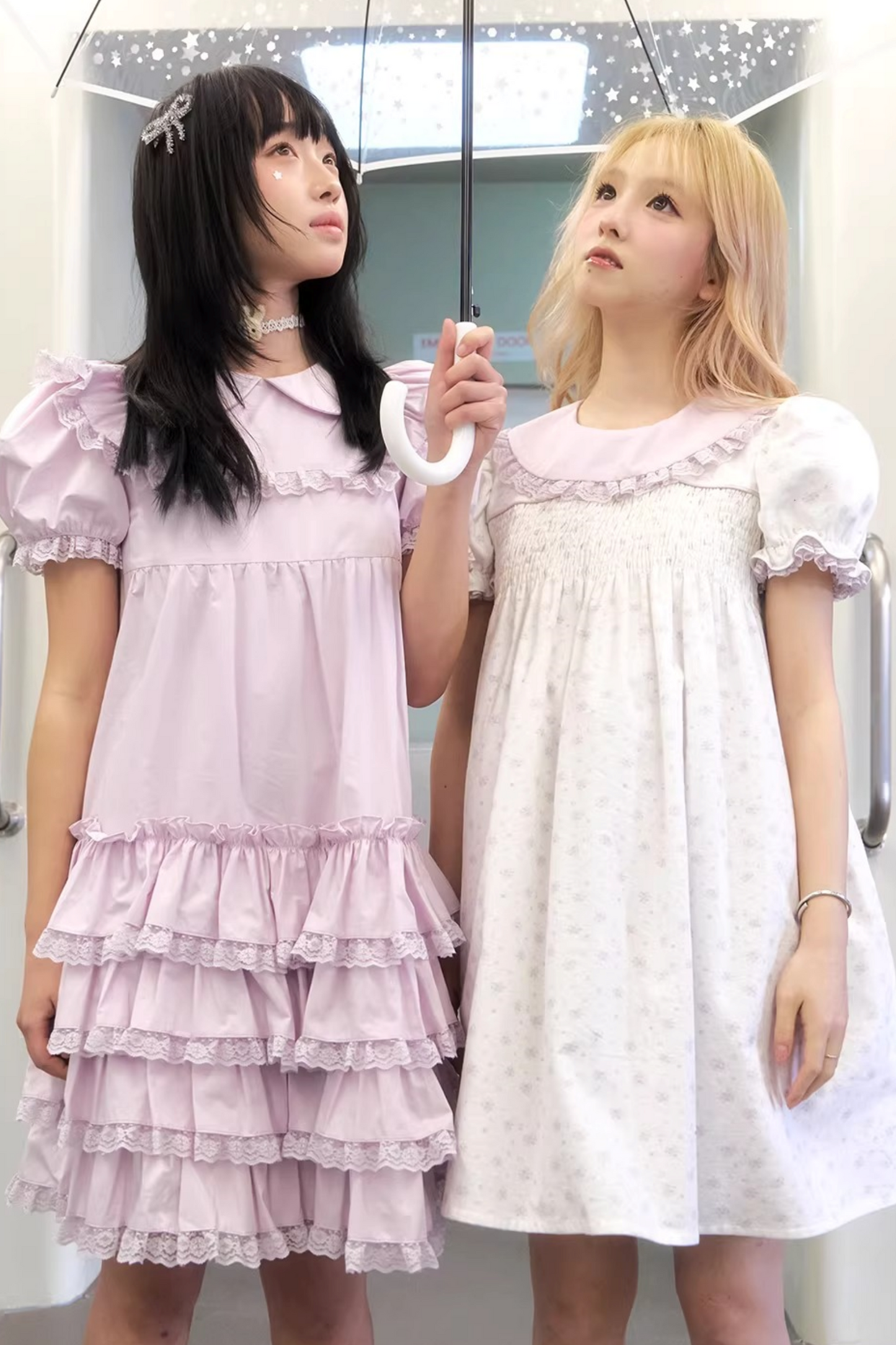 Light Purple Lace Tiered Dress