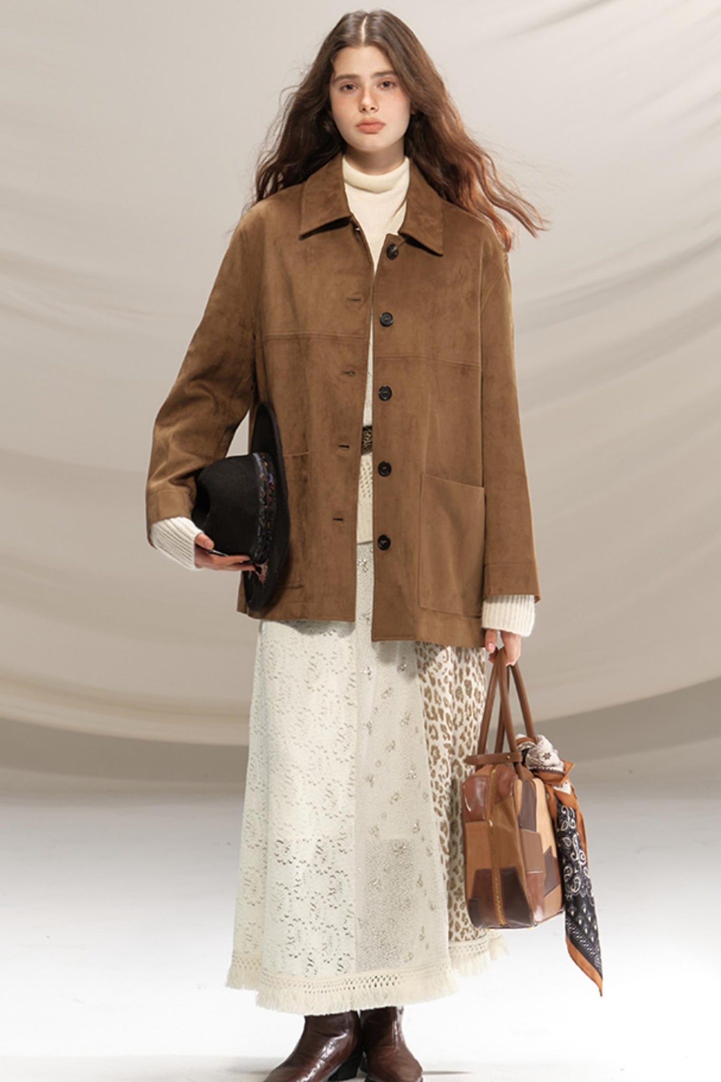 Beaded Silk Leopard Skirt