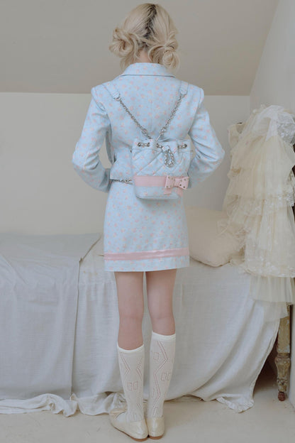 Satin Patchwork Suit Coat Set-Up