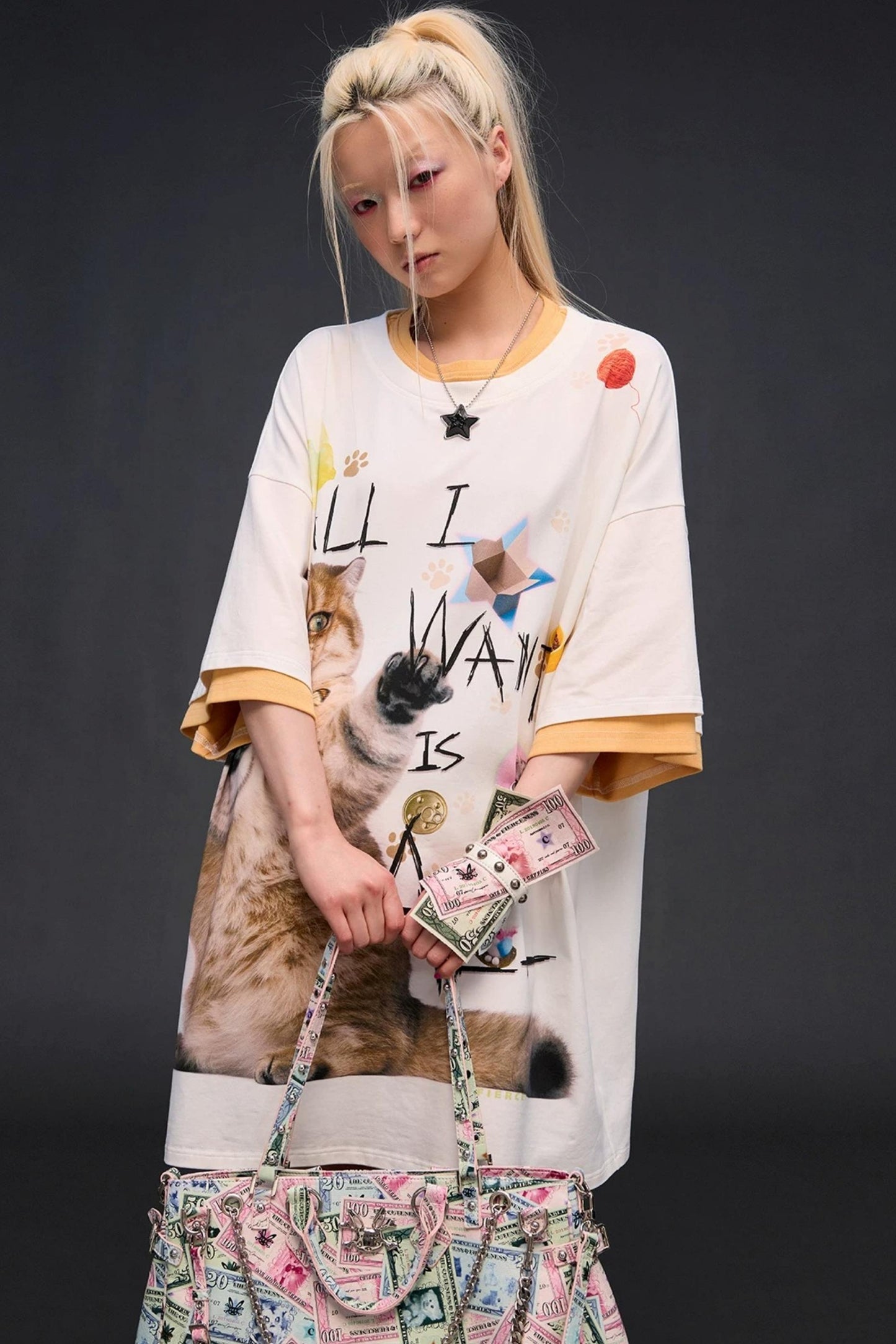 Cat Print T-Shirt