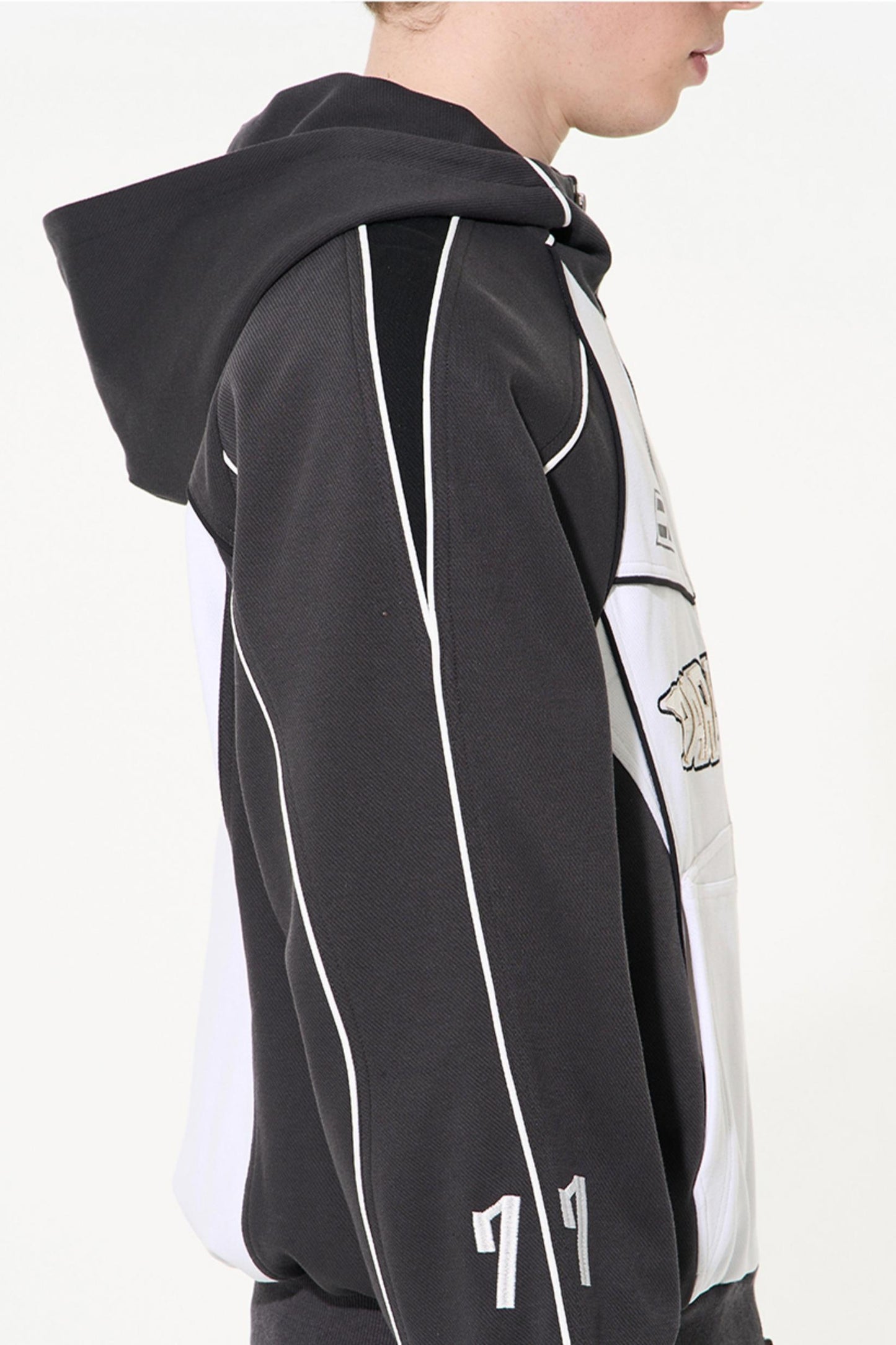 Color Block Biker Hoodie