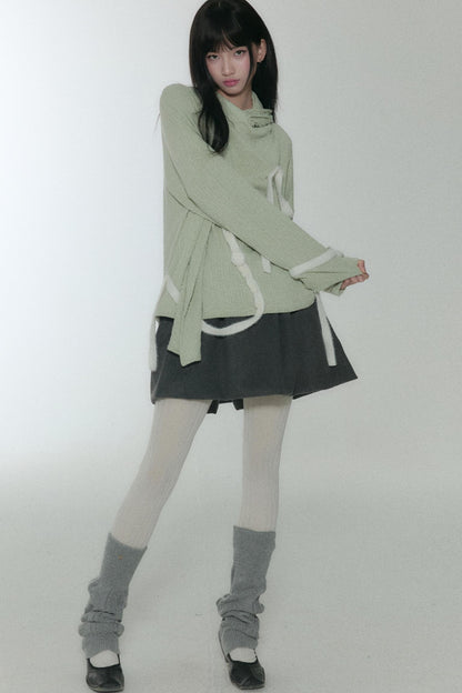 Green Velvet Stripe Sweater