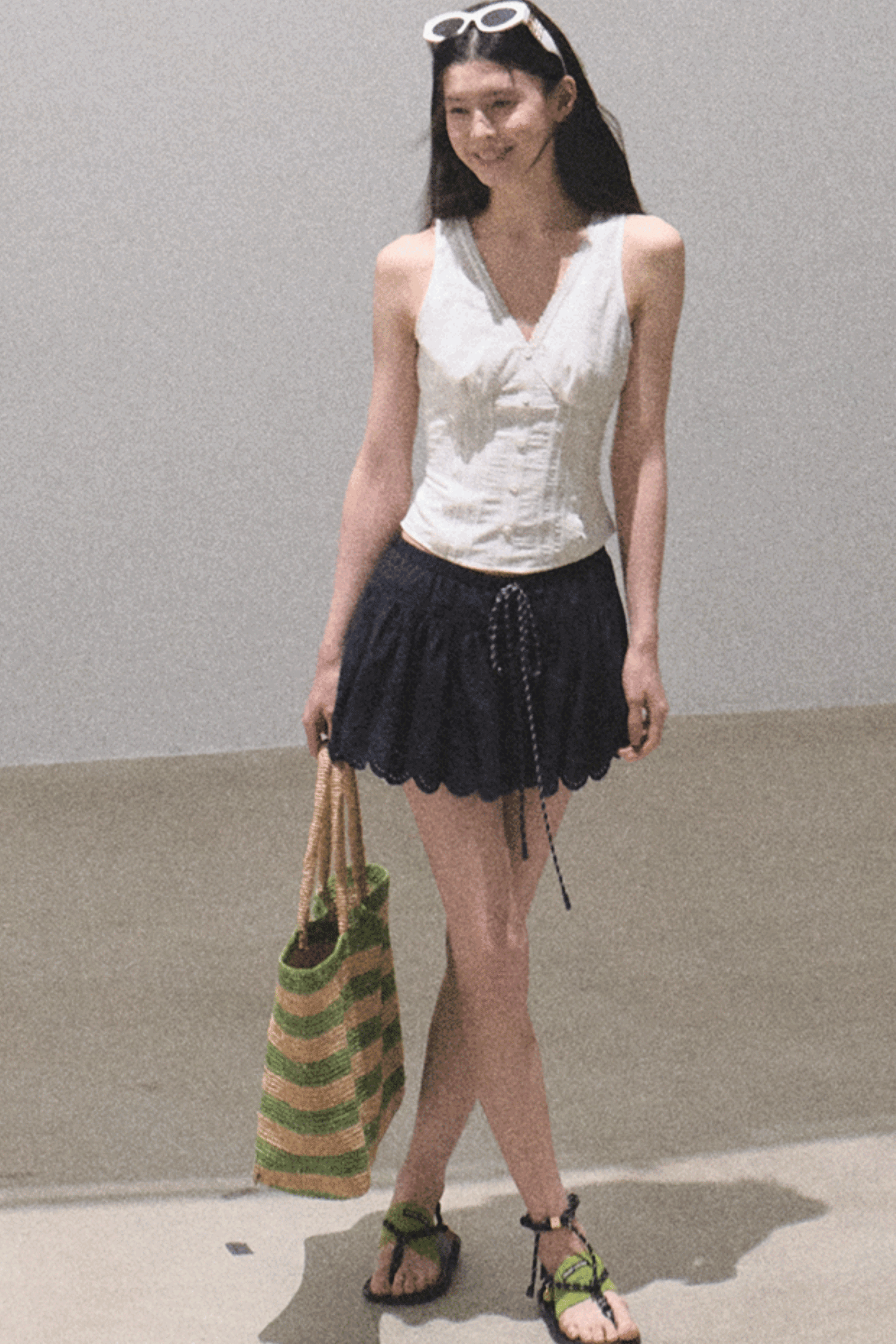 Lime Delight Bohemian Peplum Skirt