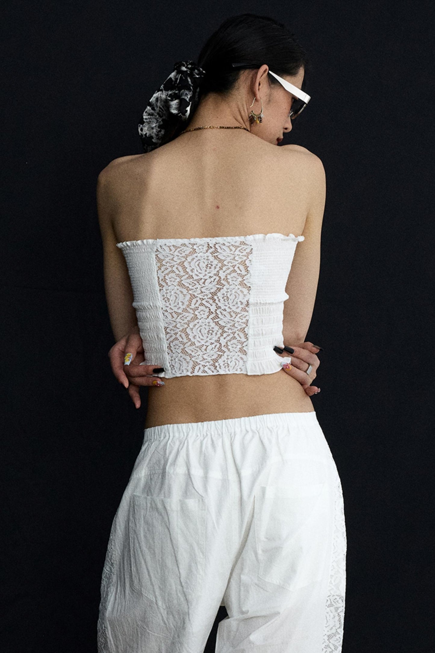 Back Lace Cut-Out Bandeau Top