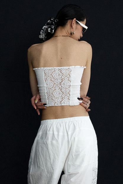 Back Lace Cut-Out Bandeau Top
