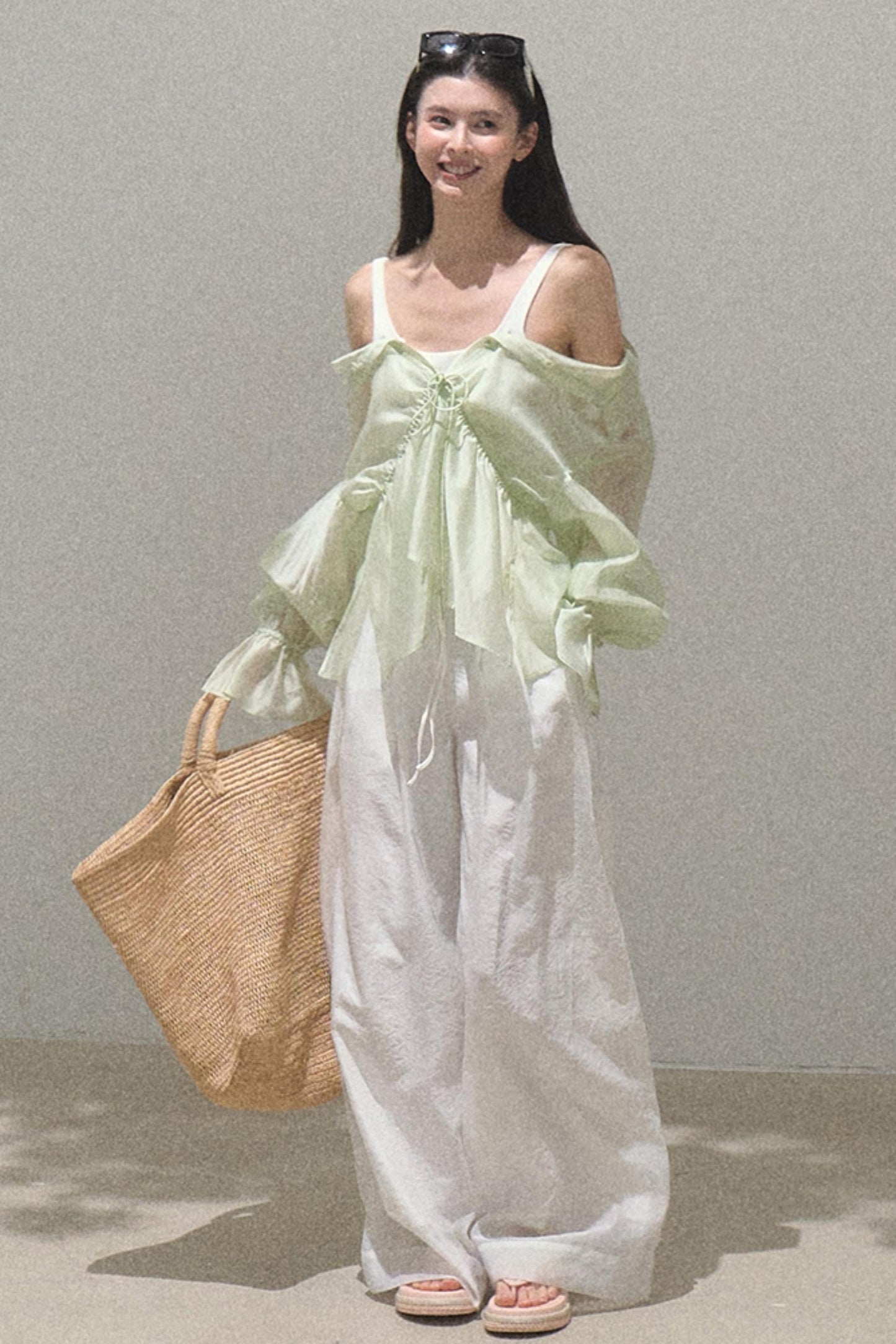 Pearlescent Wide Leg Trousers