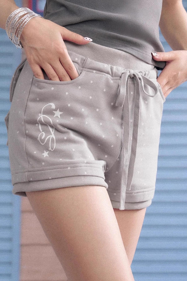 Playful Polka Dot Peplum Shorts