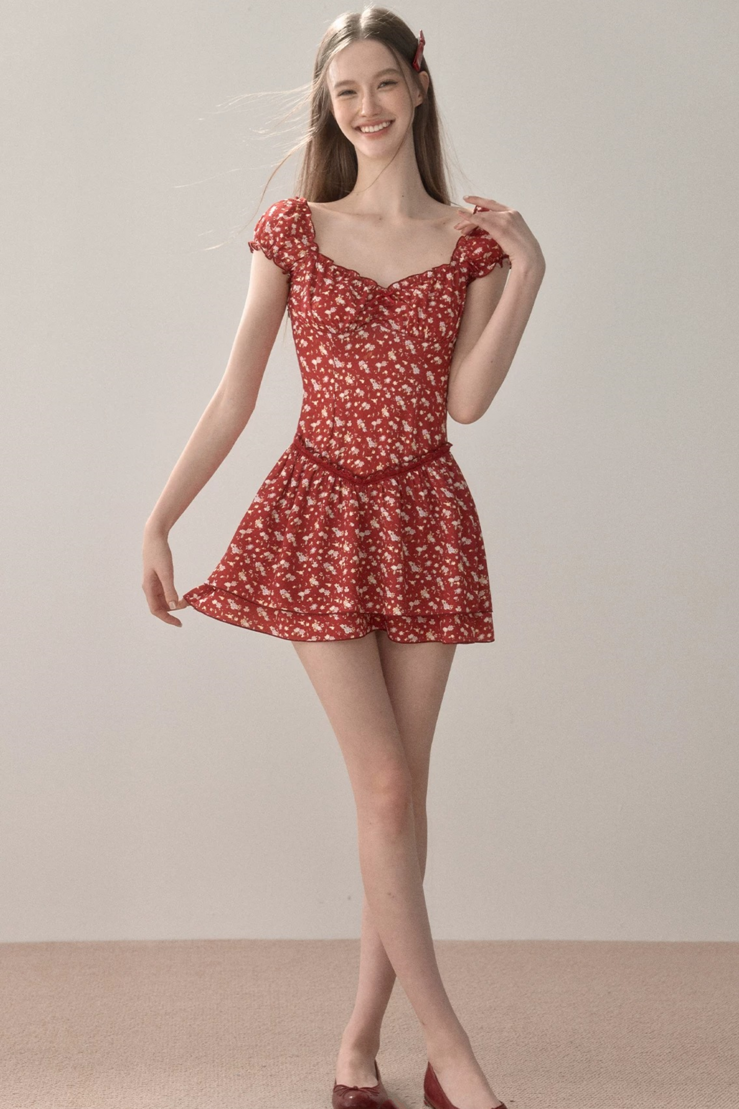 Romantic French Floral Dress