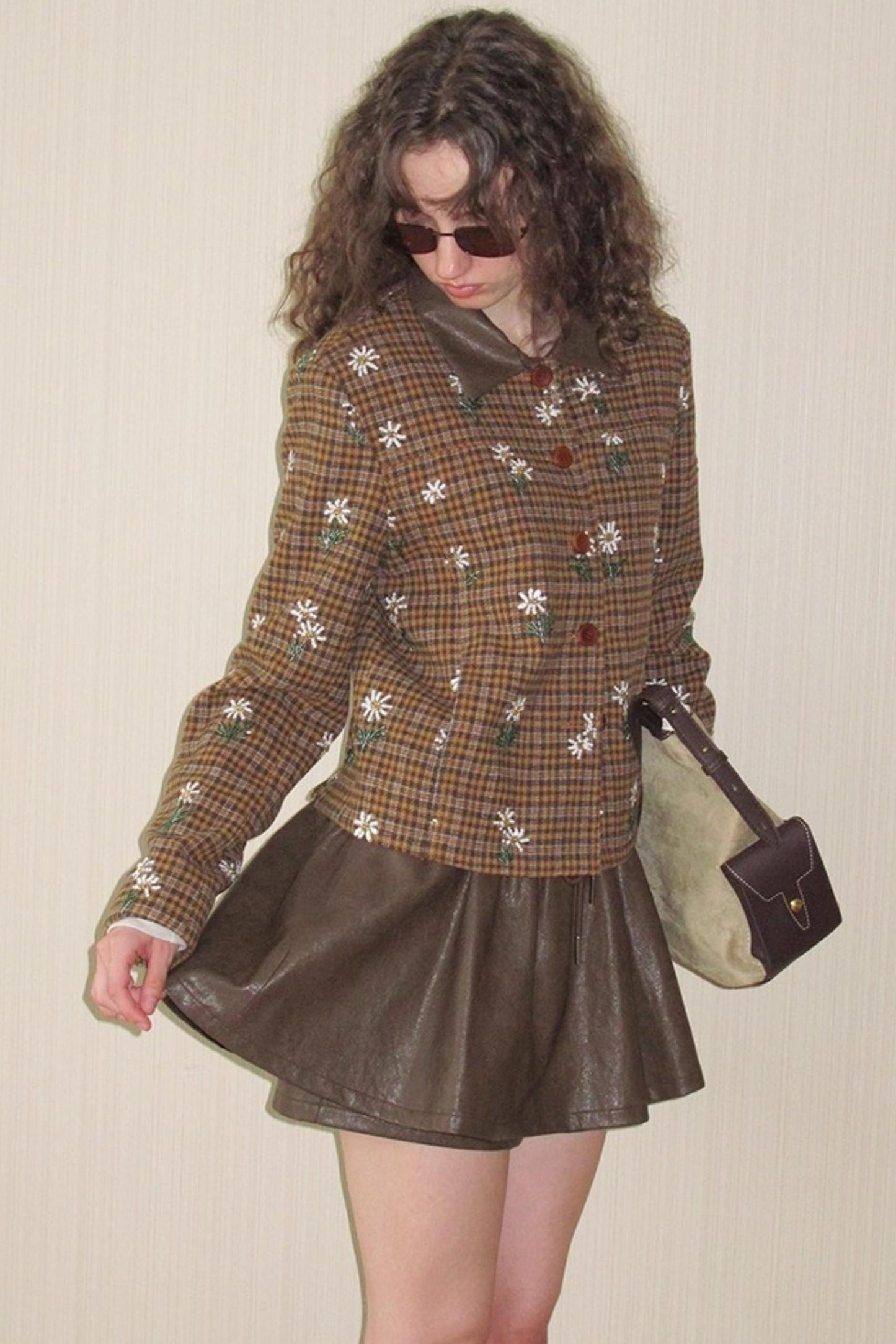 Vintage Distressed Leather Skirt