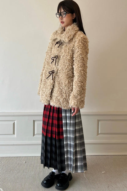 Cozy Bow Button Wool Coat