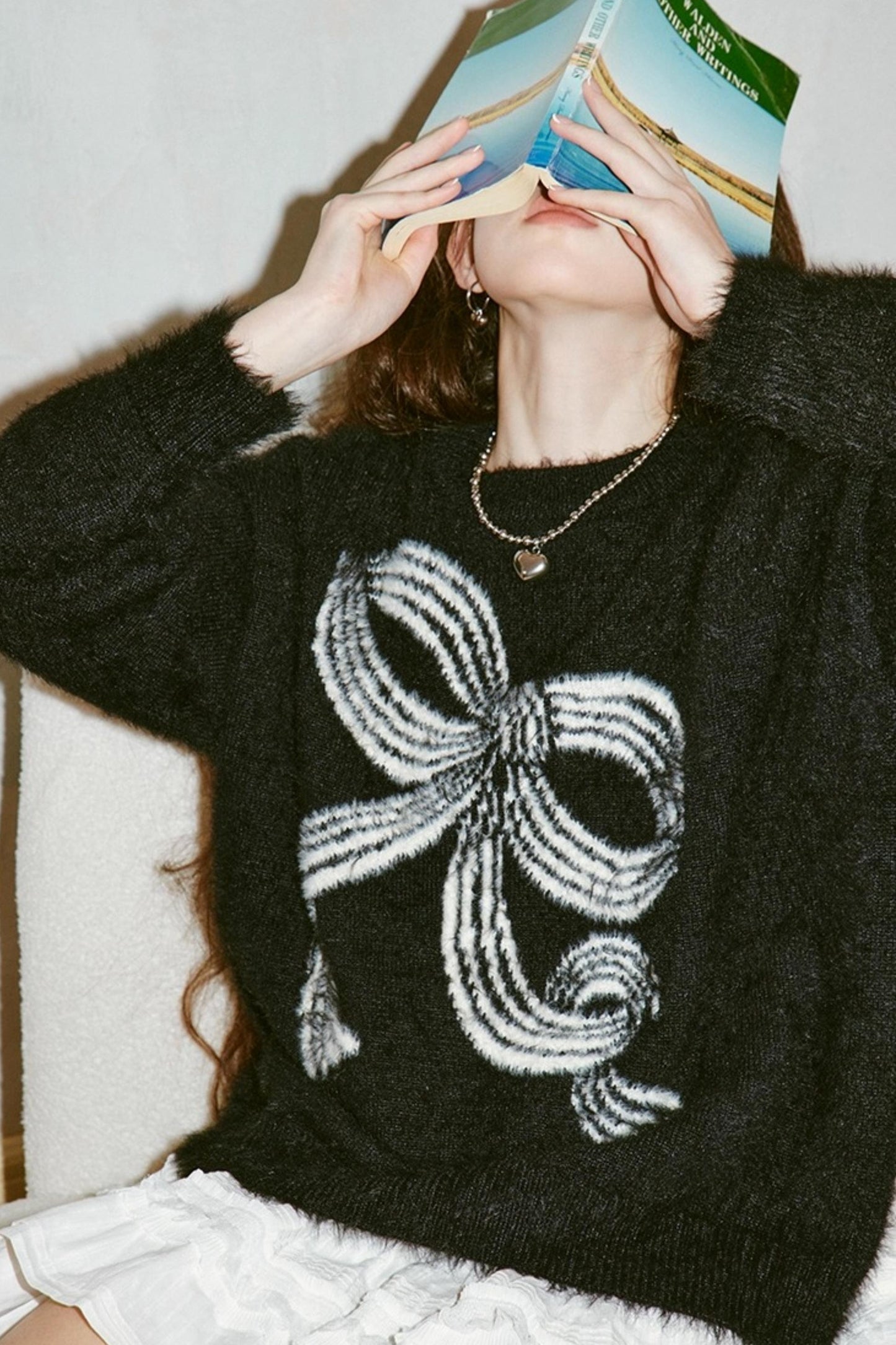 Striped Bow Knit Sweater