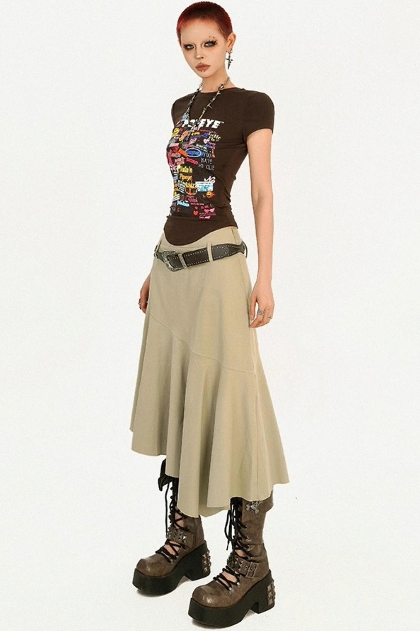 Cool Retro Street Fashion A-Line Skirt
