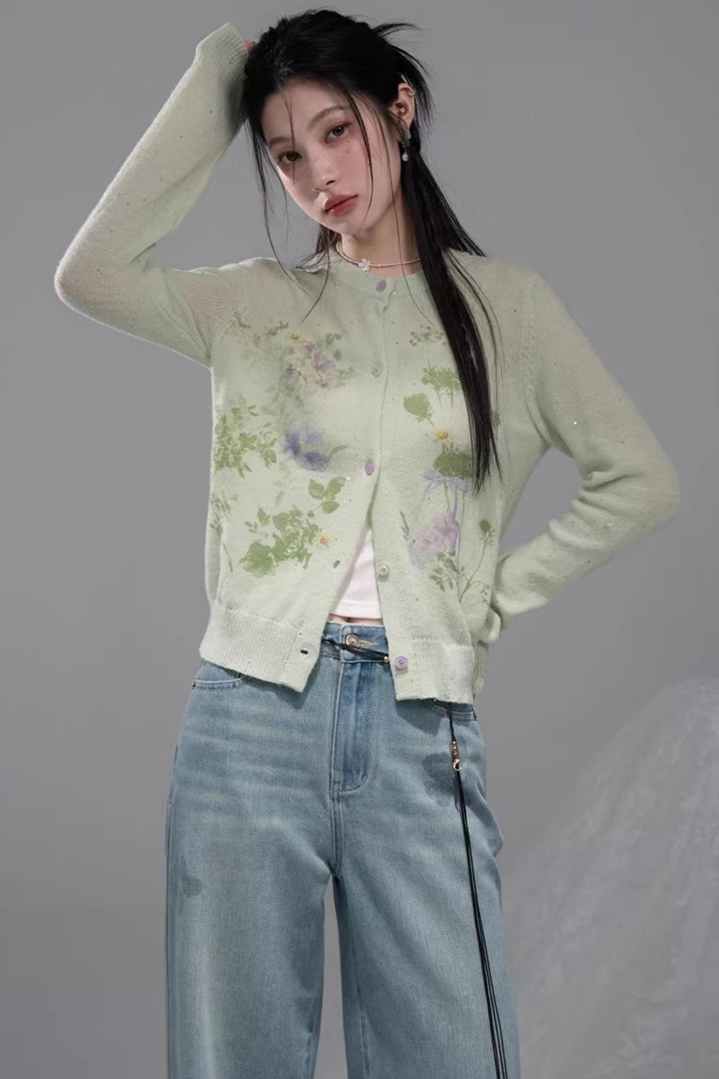 Meersalzblaue Lyocell-Jeans