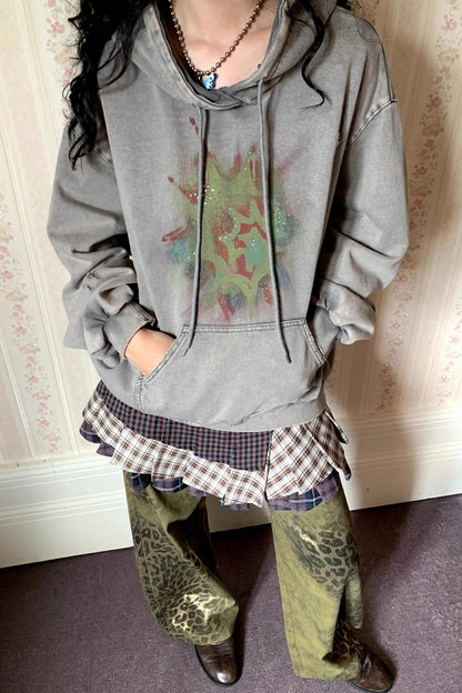 Low Tide Mark Print Hooded Top