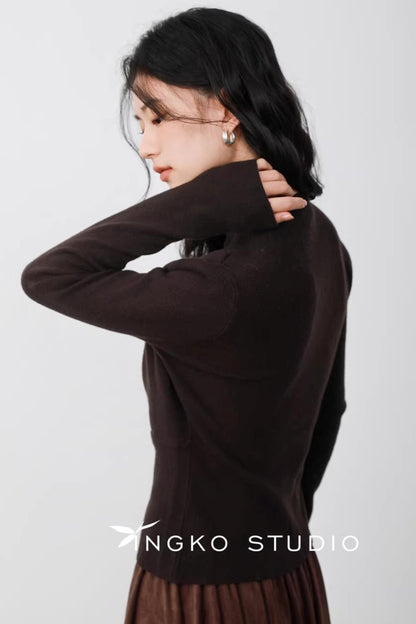 Chestnut Brown Deconstructed Sweater