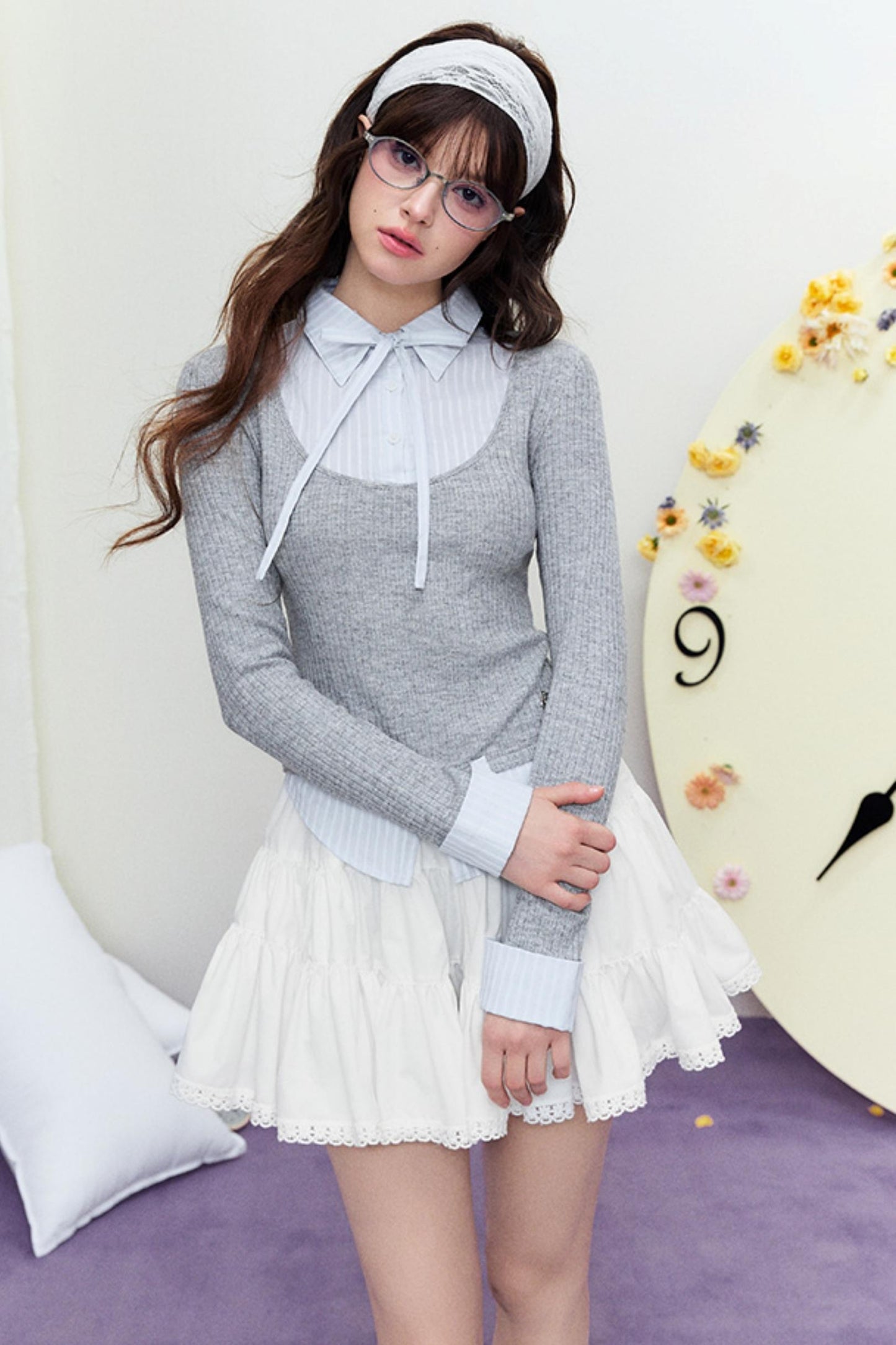 Slim Line Layered Knit Top