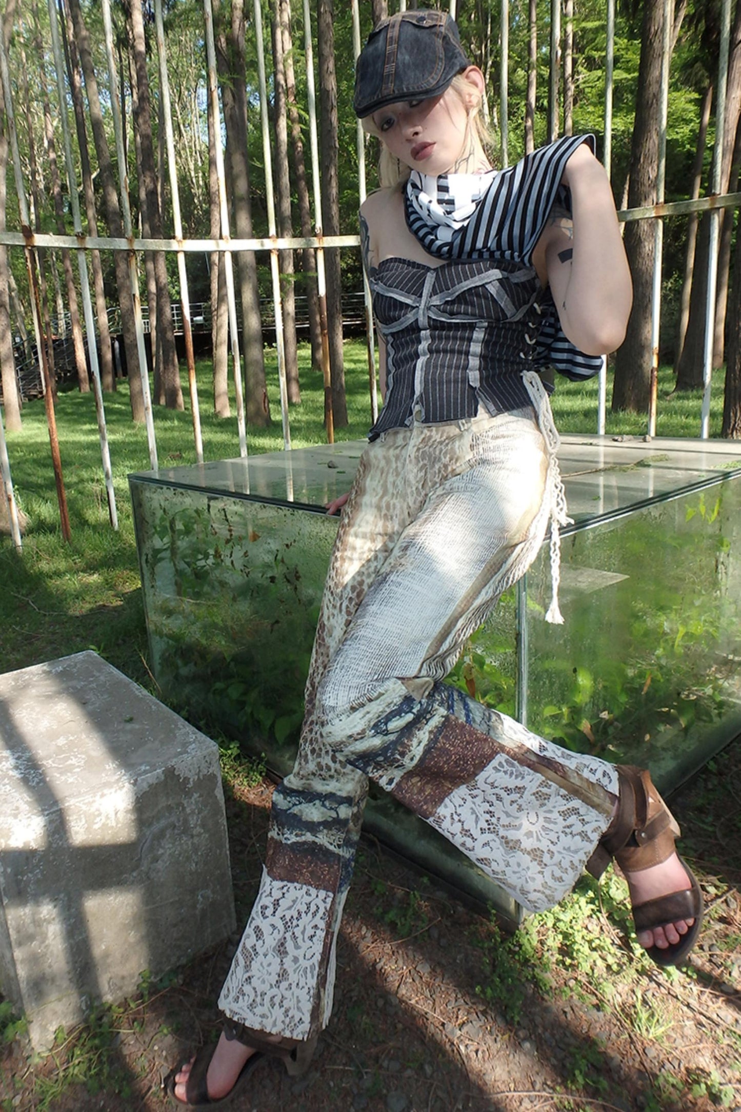 Spiderweb Patchwork Micro Pants