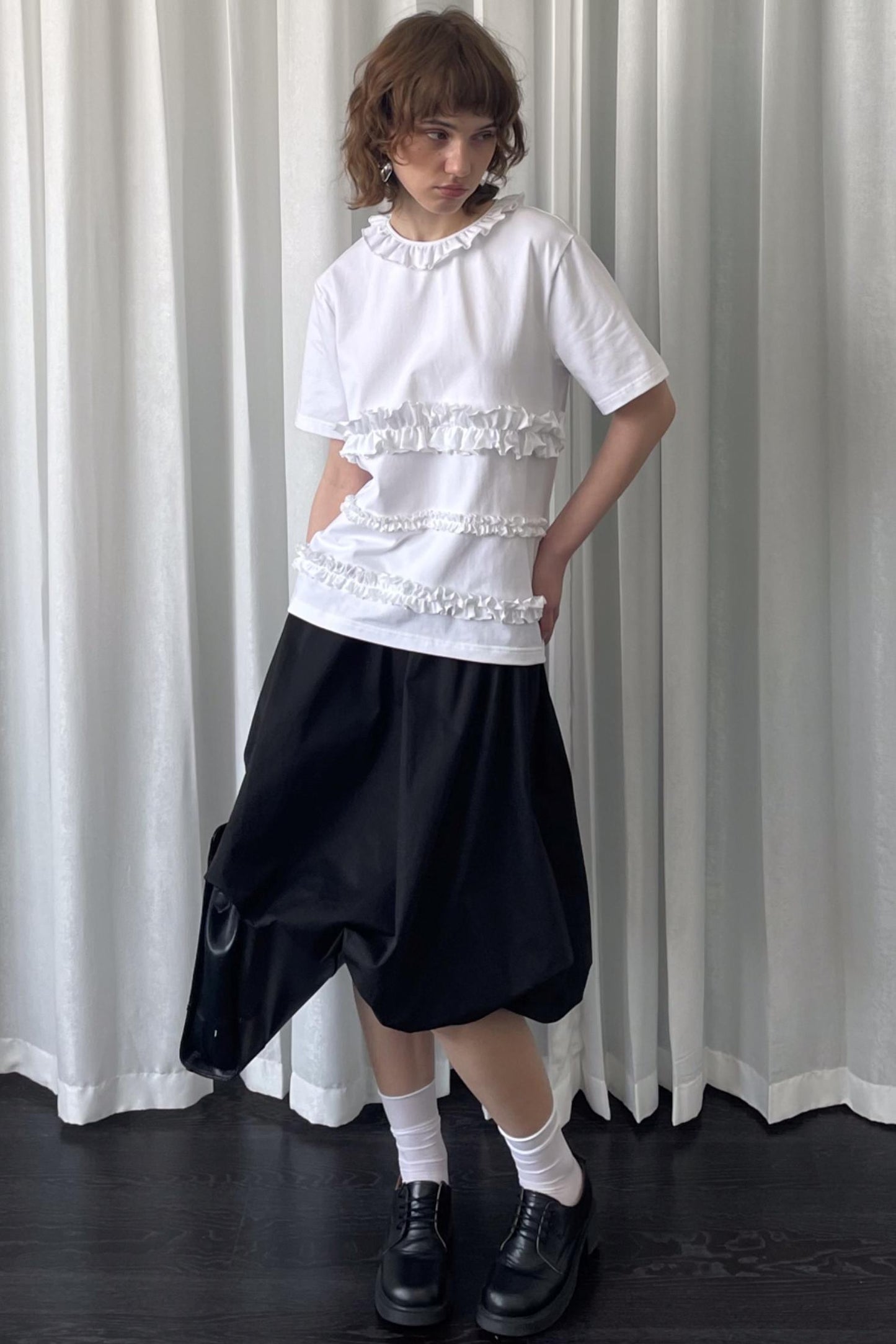 Whimsical White Drawstring Tee