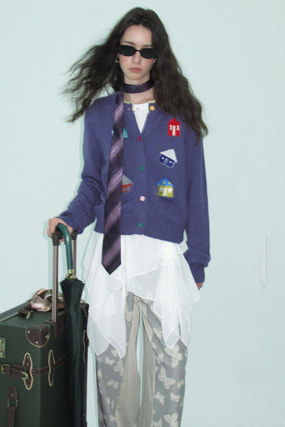 Jacquard Denim Jeans Pants