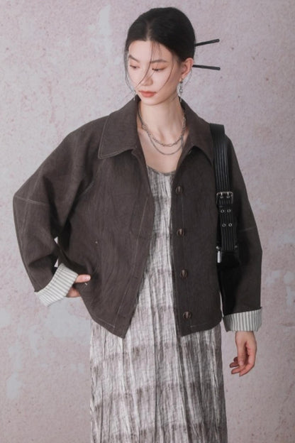 Patchwork Velvet-Feel Jacket