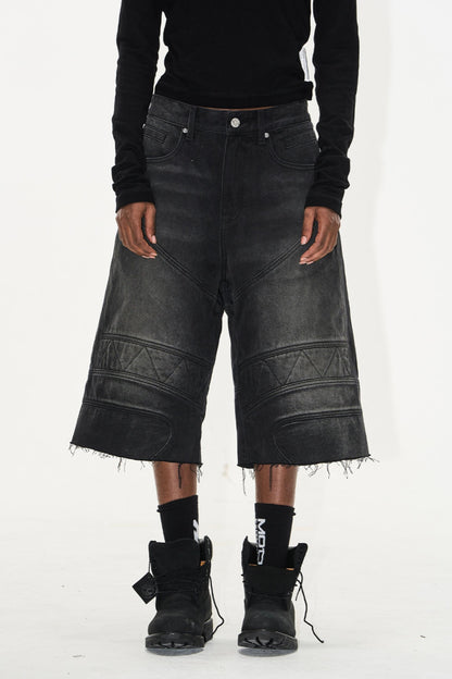 Distressed Raw-Hem Shorts