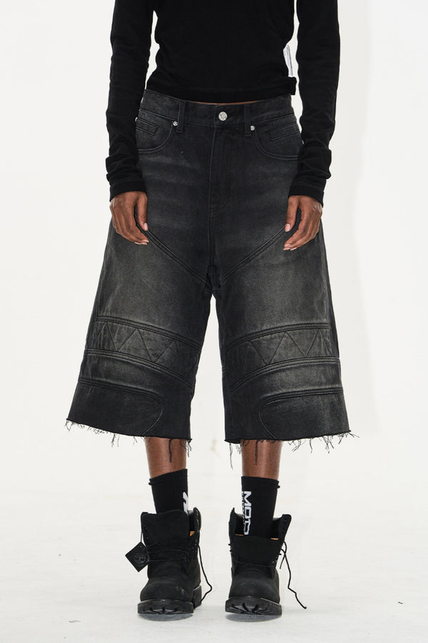 Distressed Raw-Hem Shorts