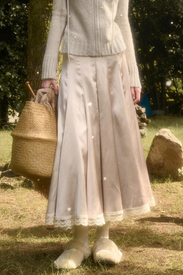 Shiny Satin Maxi Skirt