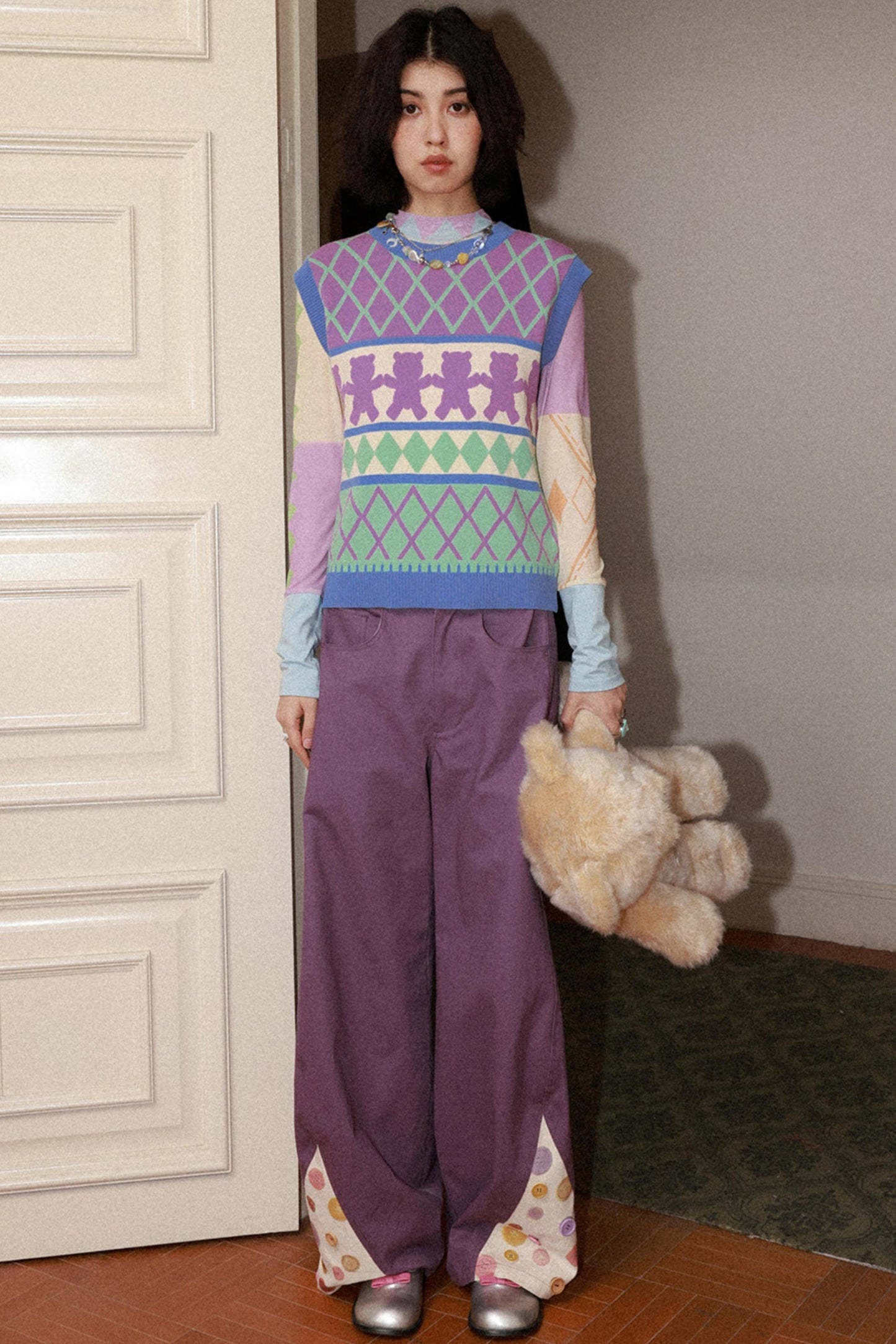 Retro Waffle Knit Vest