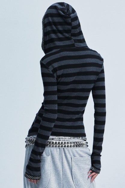 Rivet Striped Top And Shorts Set-Up