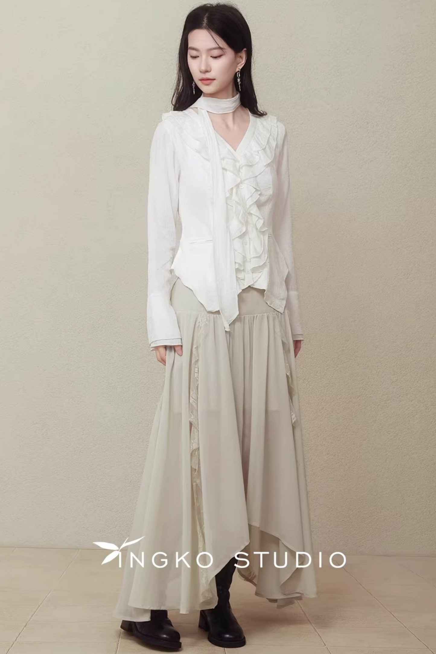 Irregular Hemp Patchwork Skirt