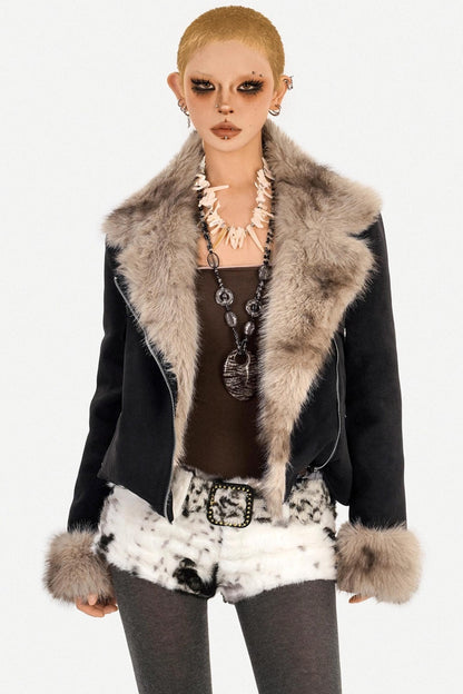 Retro Fur-Lined Quilted Jacket