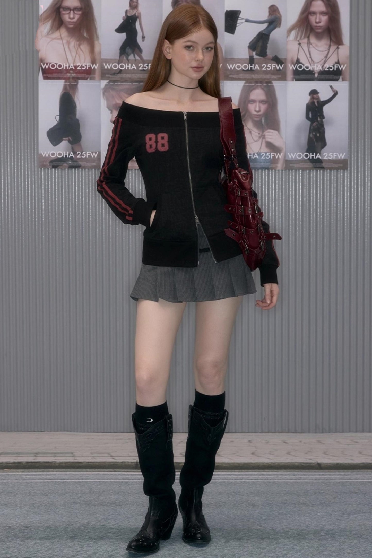 Casual Mottled One-Shoulder Sweatshirt