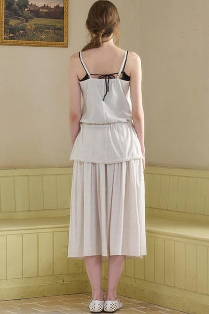 Retro Loose A-Line Stripe Skirt