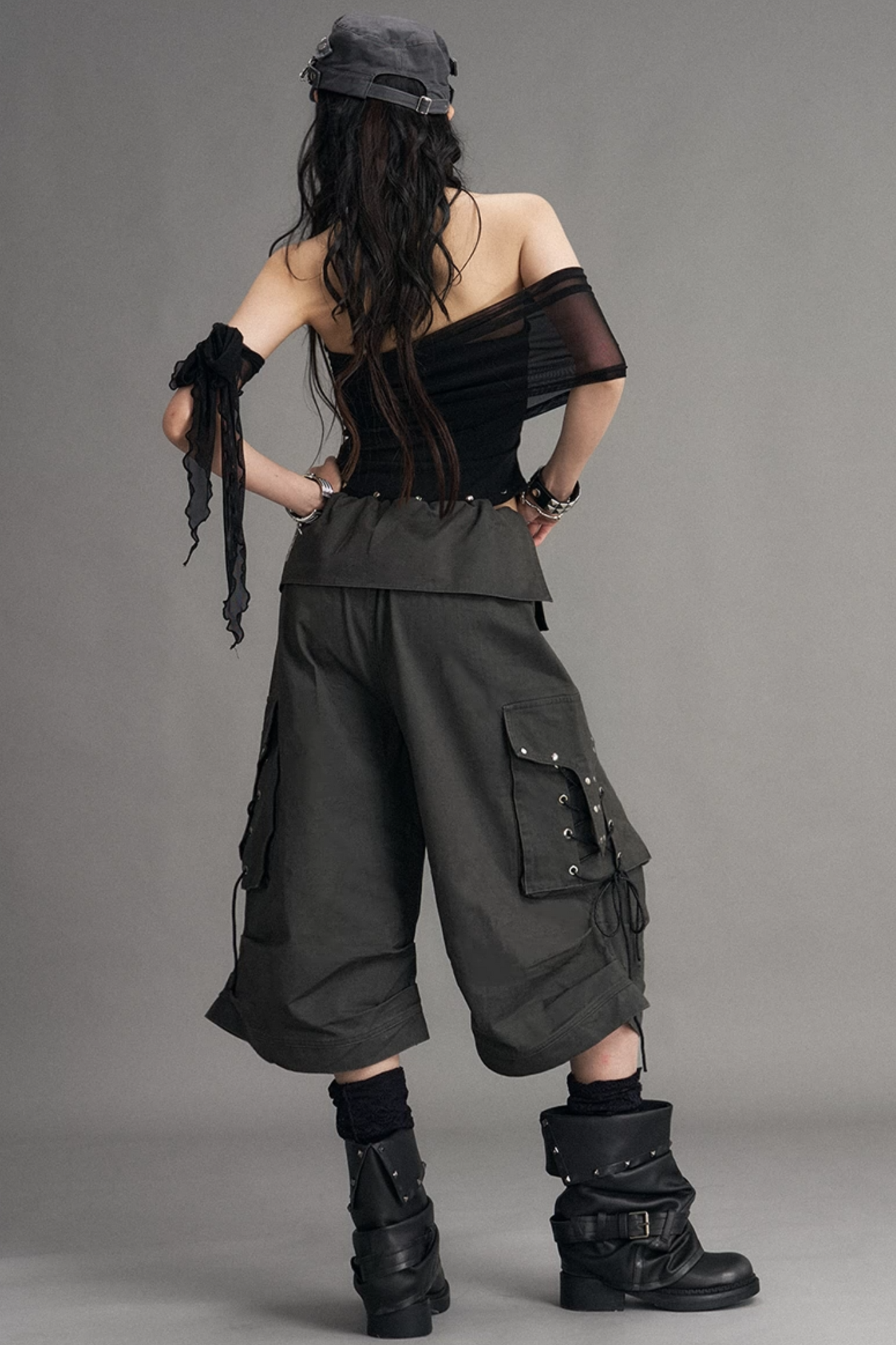 Palace pantaloni punk effetto consumato