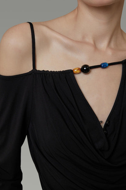 Irregular Slanted Shoulder Top