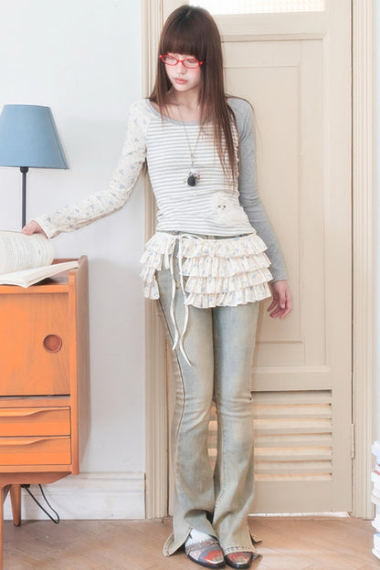 Vintage Aqua Slim Flare Jeans