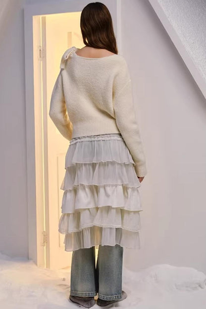 Hand-Dyed French Ruffled Skirt