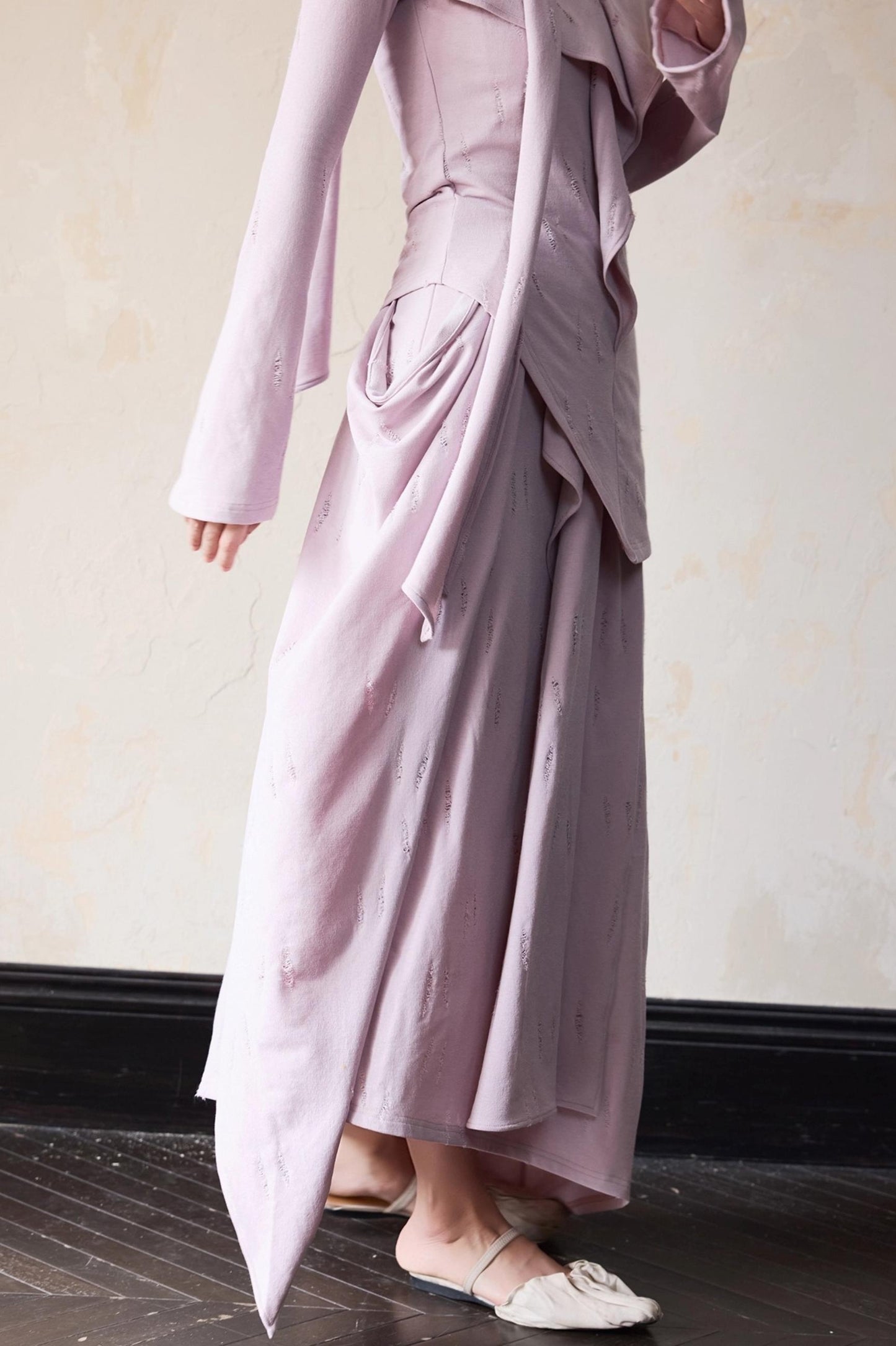 Autumn Purple Knitted Top Skirt Set-Up