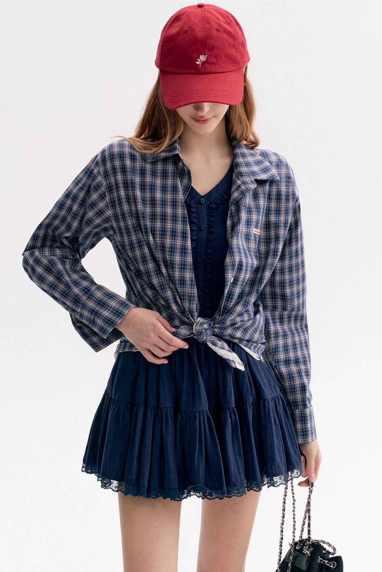 French Texture Lace V-Neck A-Pendulum Dress