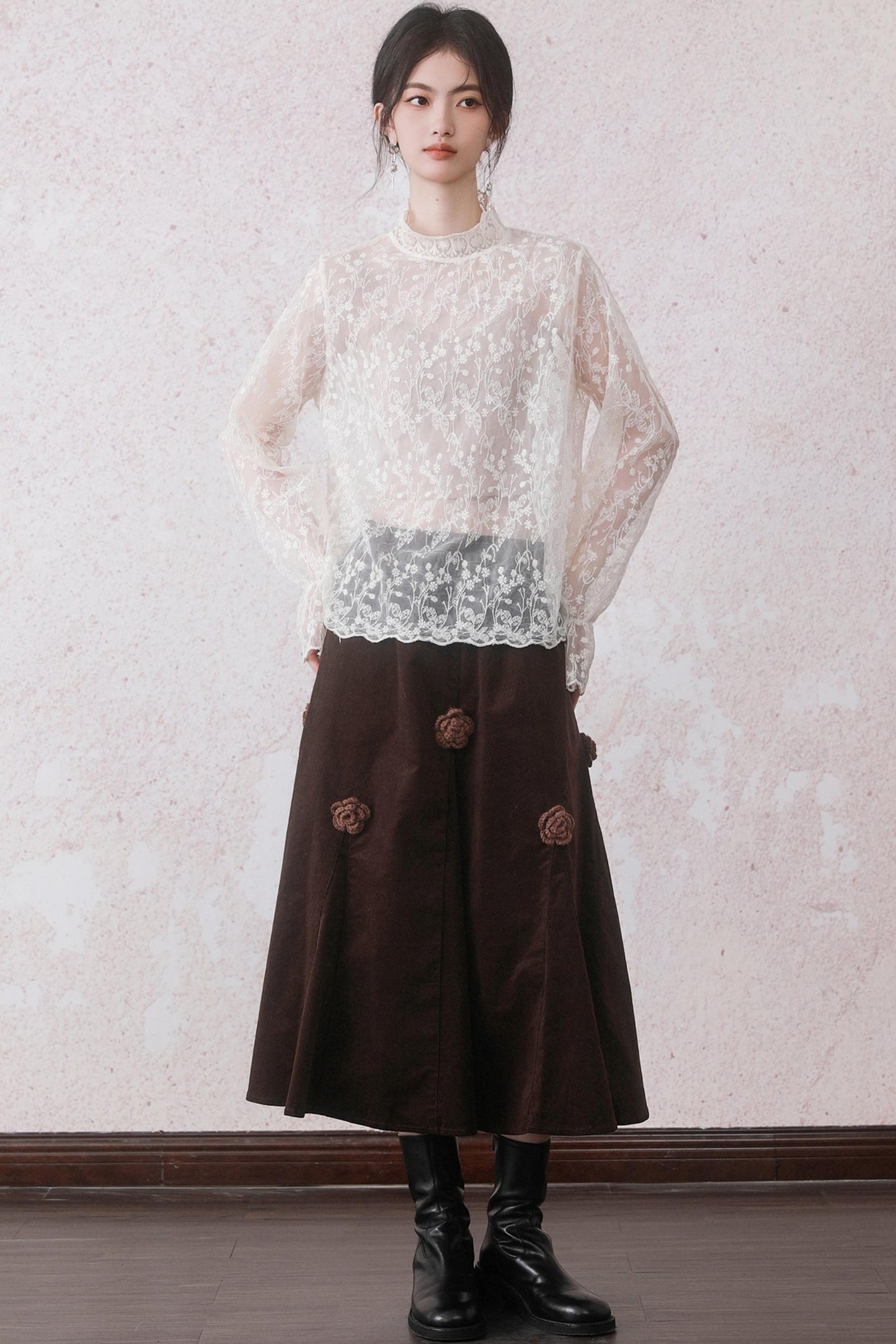 Feminine Touch Lace Design Top