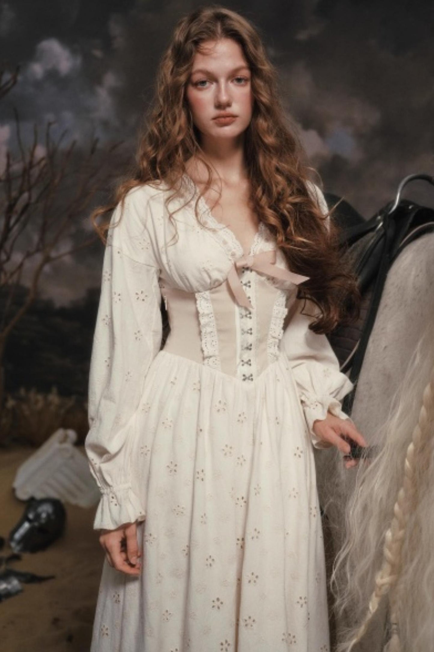 Lacemade V-Neck Denim Dress