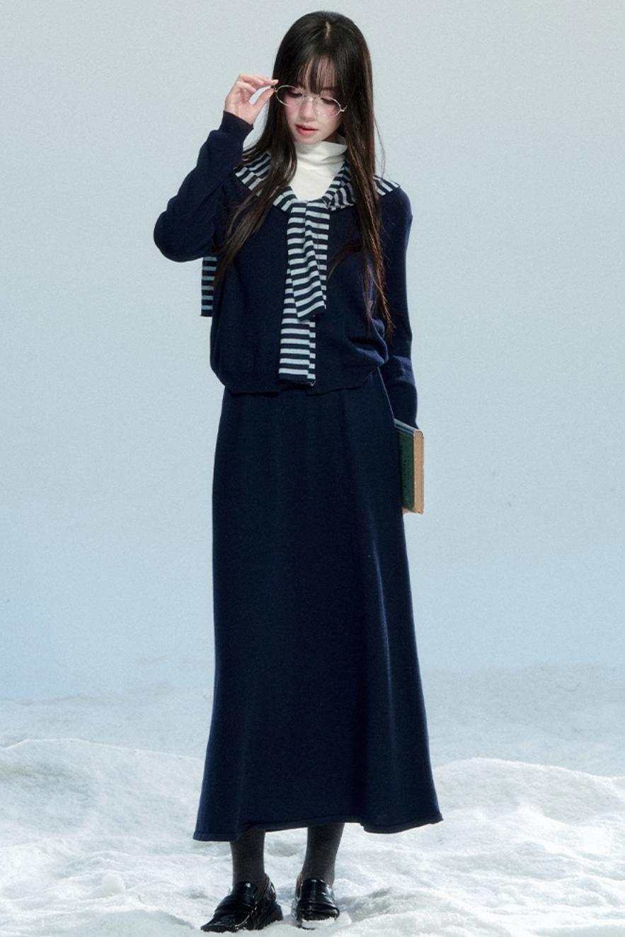 Striped Knitted Shawl Top