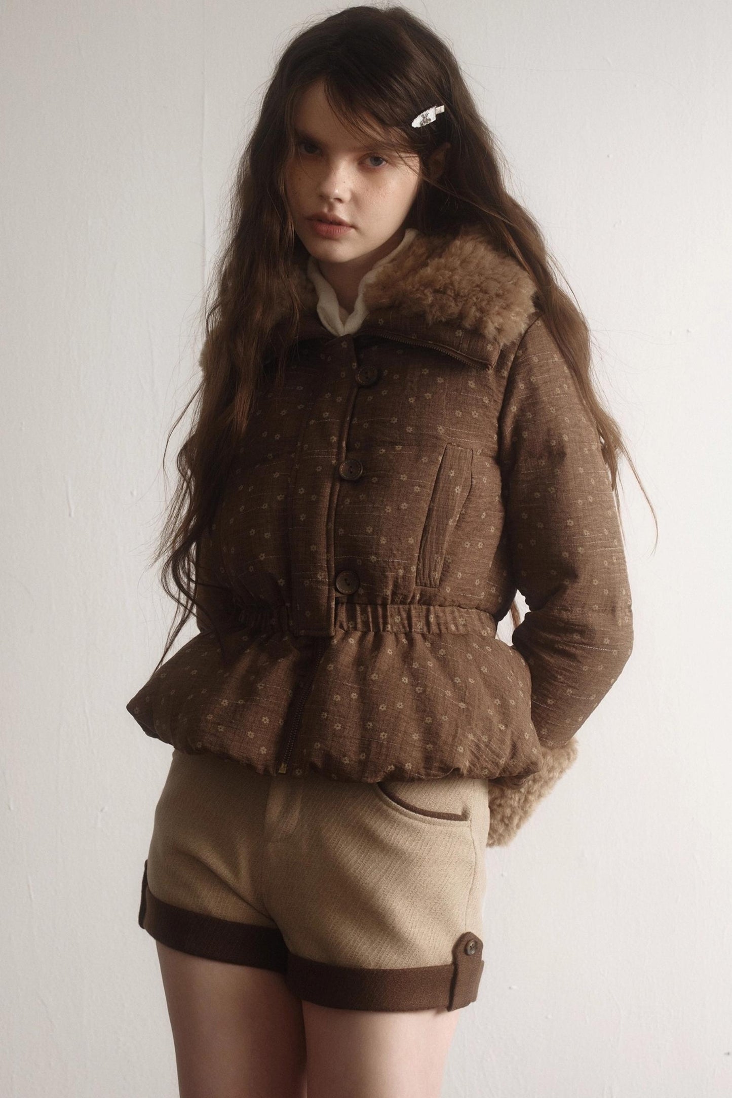 Retro Floral Down Jacket Set-Up