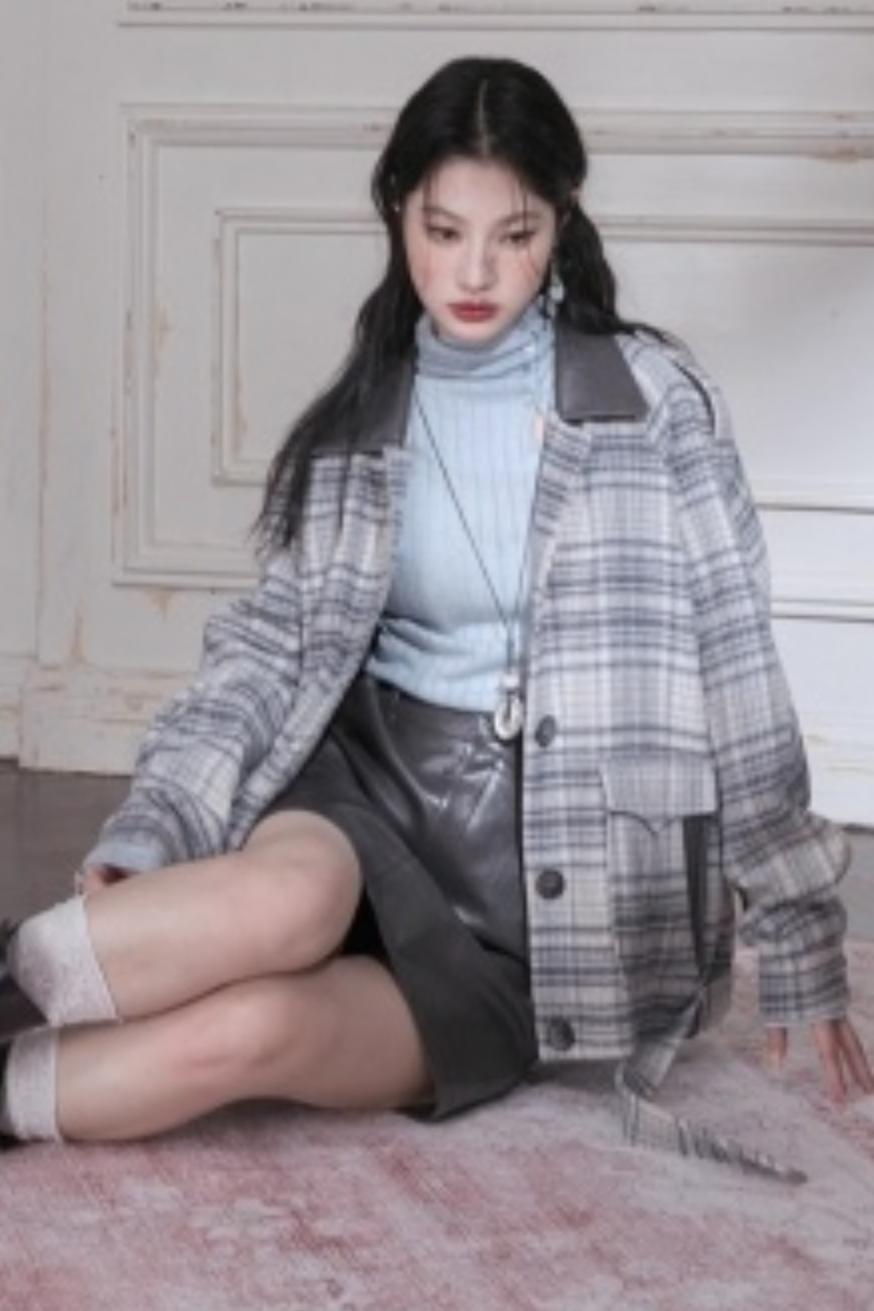 Snow Plaid Wool Tweed Jacket Set-Up