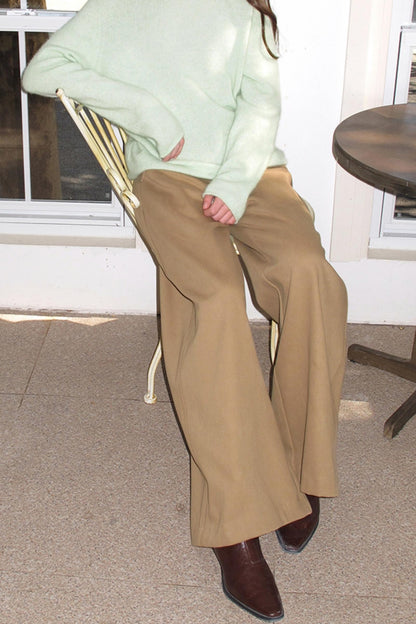 Sandstone Silhouette Velvet Denim Pants