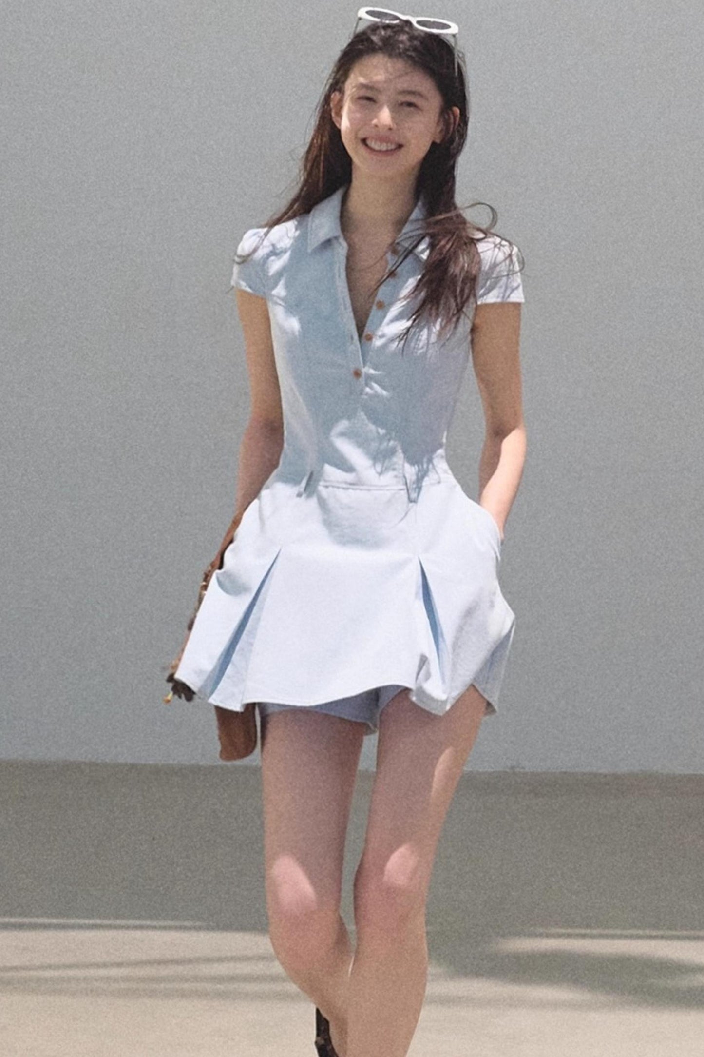 Summer V-Neck Polo Dress