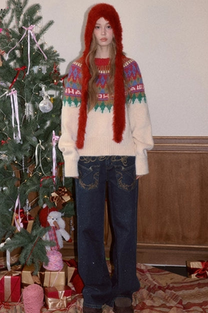 Brushed Fair Isle Winter Sweater