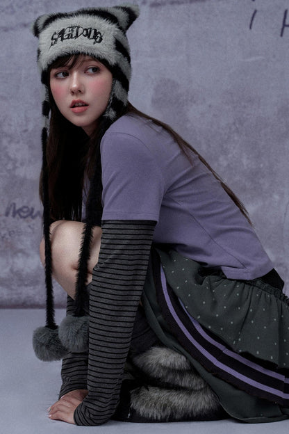 Faux Mink Cat Ear Hat