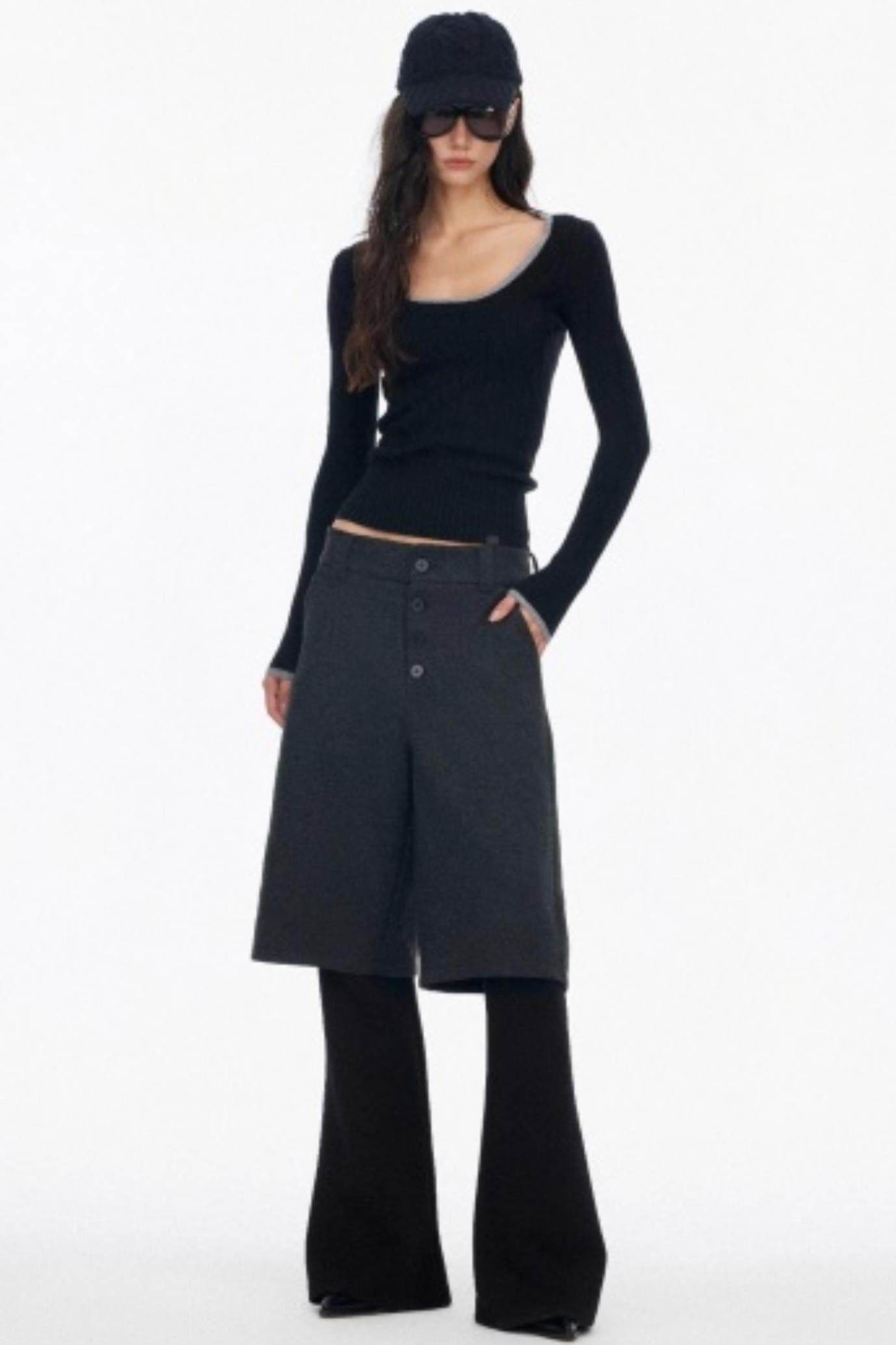 High-End Layered Bootcut Pants